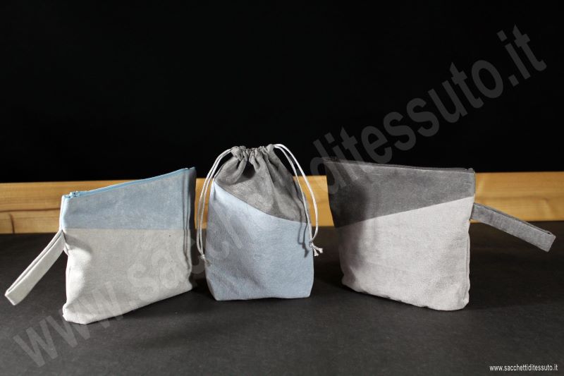 pochette in floccato alcantara