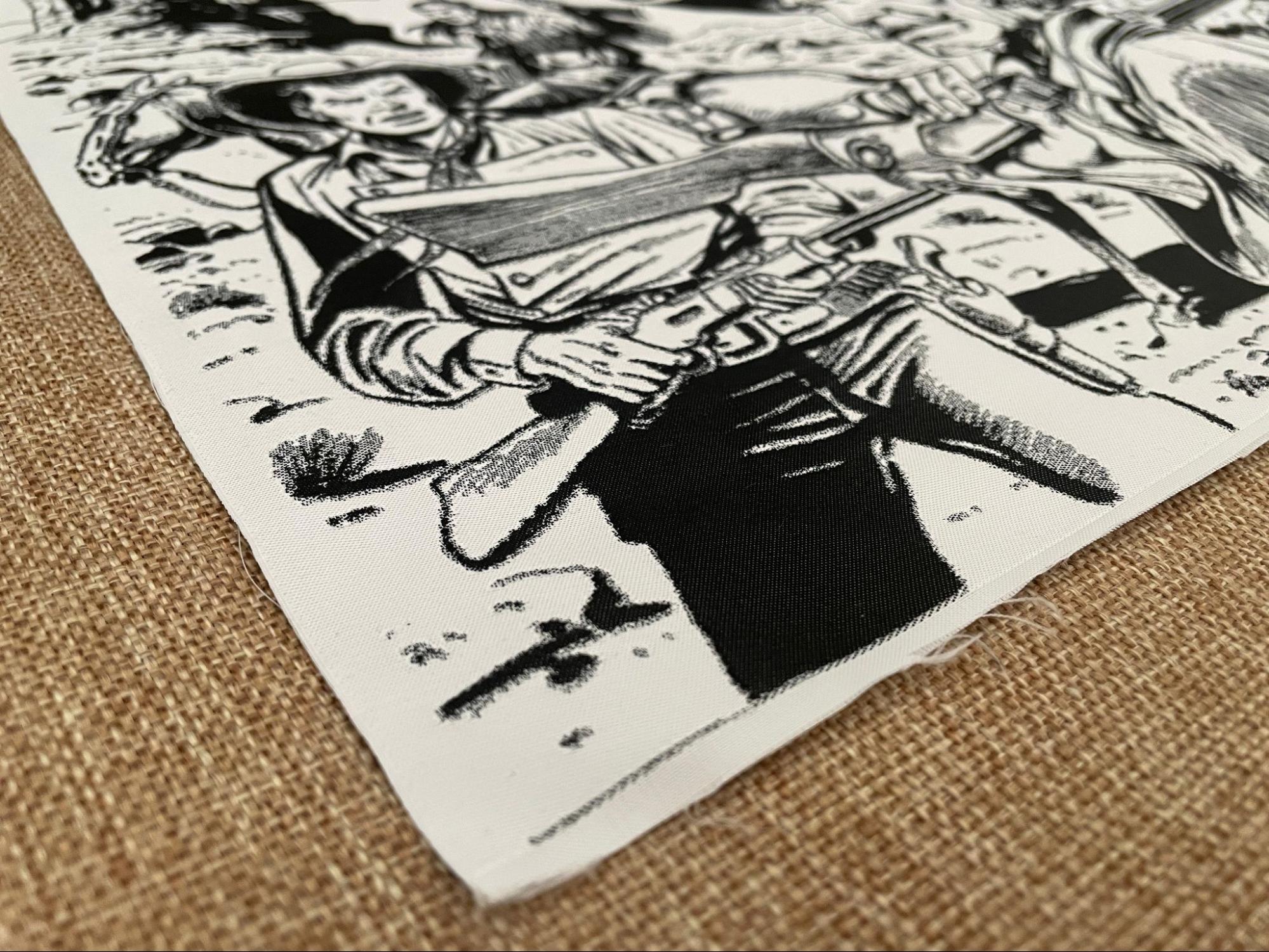 un soldato su tessuto jacquard