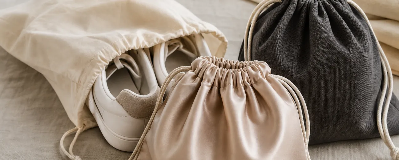 Copertina dell’articolo «Sacchetti per scarpe in tessuto: cotone, raso e microfibra a confronto»