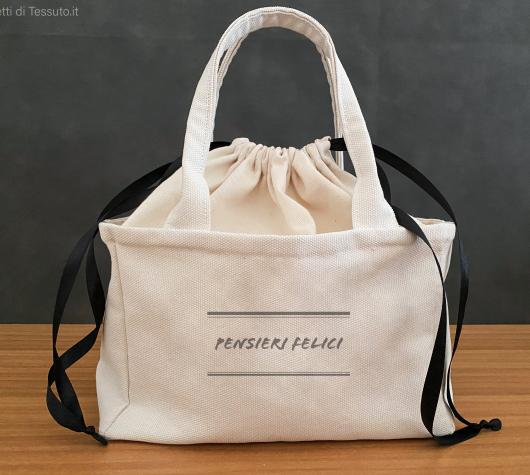 Borsa di tessuto cotone canvas ecologico con manici