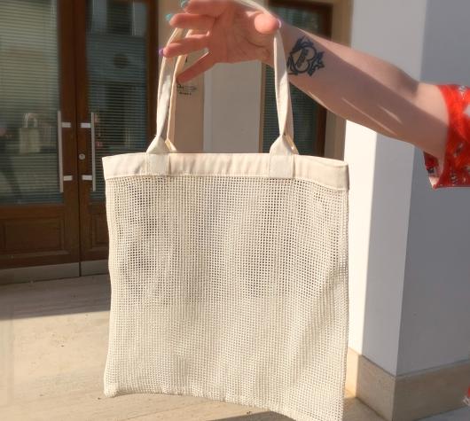 shopper in rete di cotone ecologico