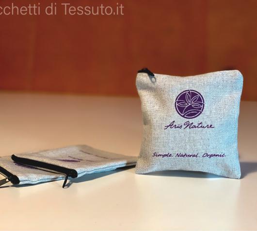 pochette in cotone per cosmetici e profumi