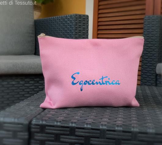 Trousse porta trucchi in cotone canvas rosa per cosmesi 