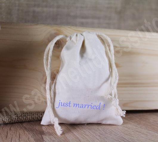 sacchetto in cotone naturale per matrimonio