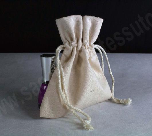 sacchetto in cotone naturale con chiusura a caramella 