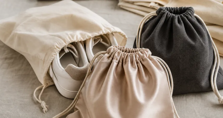 Copertina dell’articolo «Sacchetti per scarpe in tessuto: cotone, raso e microfibra a confronto»