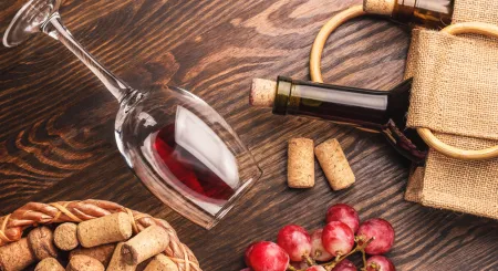 Sacchetti di tessuto per le bottiglie di vino