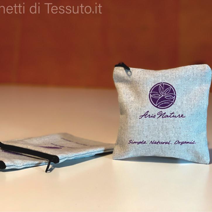 pochette in cotone per cosmetici e profumi