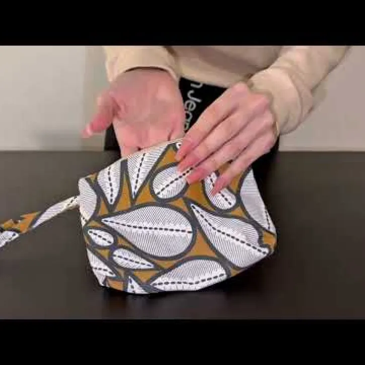 Pochette in Misto Cotone con Stampa Foglie Stilizzate