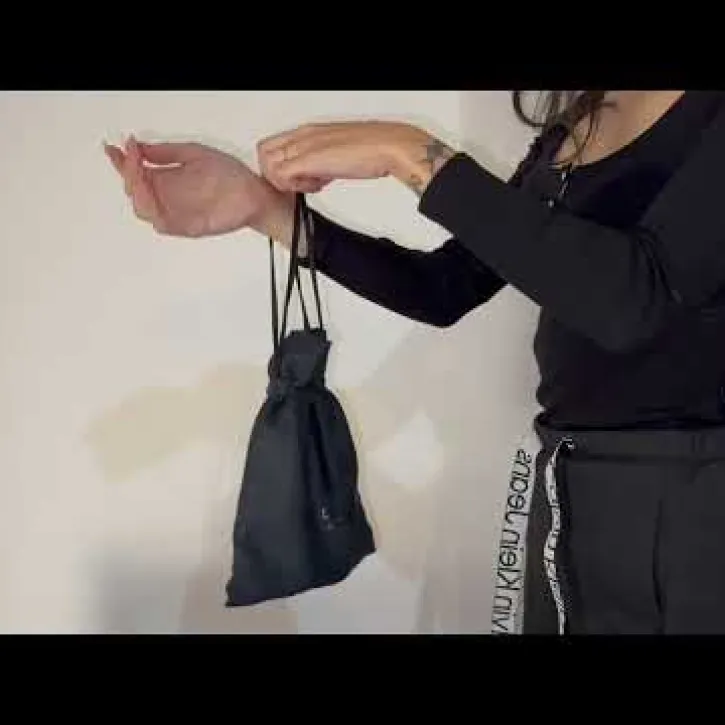 Sacchetto in lino puro nero