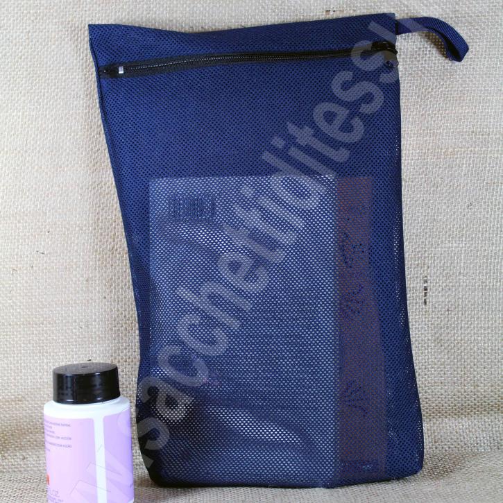 Pochette in rete per prodotti cosmetici con chiusura zip lampo 