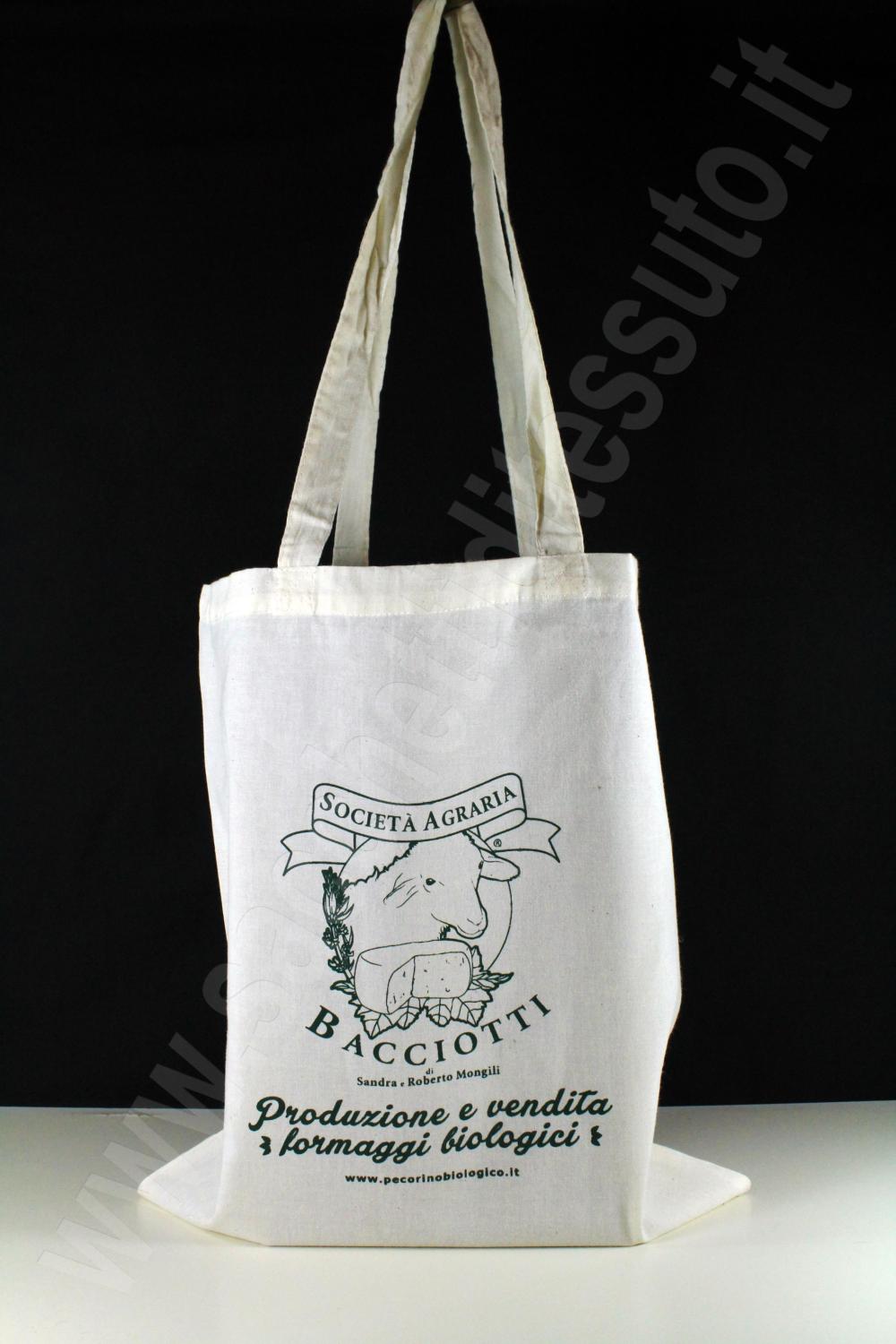 Shopper In Cotone Naturale 38x42 Cm Con Logo Italia - Borsa Della Spesa Eco-friendly - Foto 2