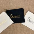 Pochette in lino puro con stampa a caldo