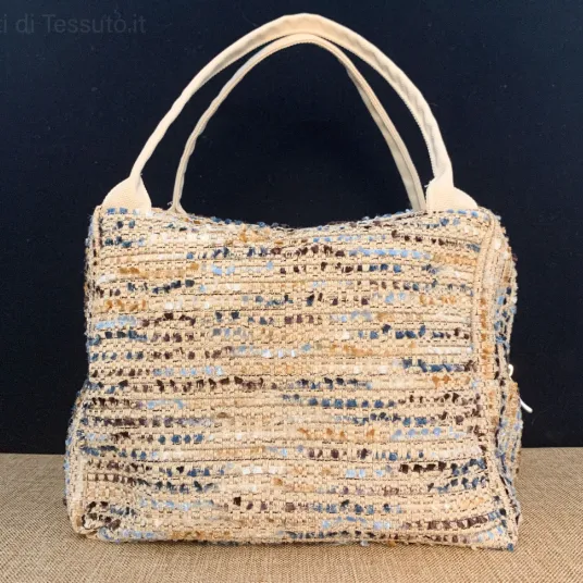 Borsa pochette in misto lino