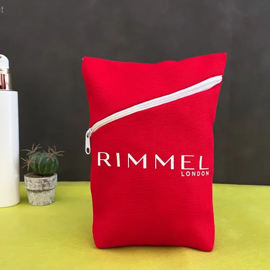 Trousse in cotone canvas rosso per cosmetici preview