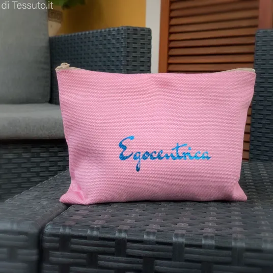 Trousse porta trucchi in cotone canvas rosa per cosmesi 