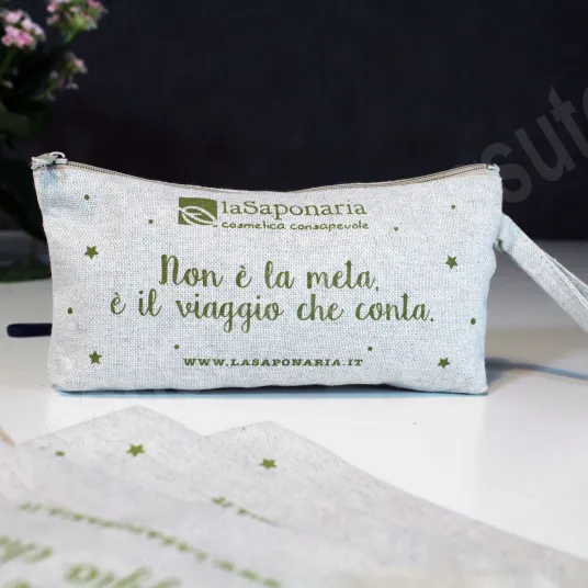 Pochette in cotone bio ecologico grigio melange