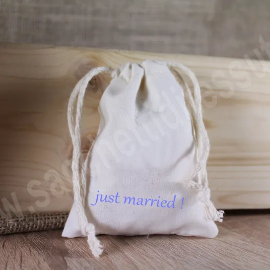 sacchetto in  cotone naturale per matrimonio