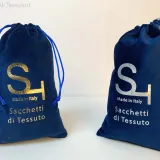 Soft velvet bags with glossy print