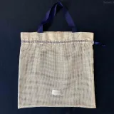 Shopper bag in natural ecological cotton mesh