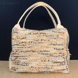 Mixed linen pochette bag