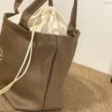 Canvas cotton and natural cotton bag with finished handles