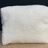 Small bauletto pouch in optical white blouché with zipper closure