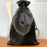 Mesh and satin bag for cosmetics and fashion accessories