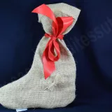 Chaussette de la Befana en tissu de jute naturel