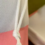 drawstring closure detail with rat tail cords
