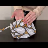 Pochette in Misto Cotone con Stampa Foglie Stilizzate