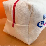 Canvas cotton pouch with embroidery
