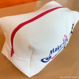 Cotton canvas pouch with personalized embroidery