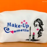 Pochette en toile de coton avec logo brodé