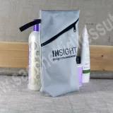 Colored twill cotton pouch with zipper closure for cosmetic and beauty products