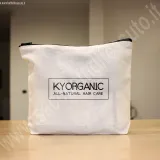 trousse pour cosmétiques en coton naturel avec fermeture éclair