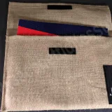 Jute envelope cover with open front flap, for documents and company catalogs