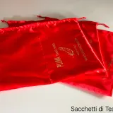 Black satin bag for footwear with central seam