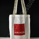 Custom natural cotton shopper bags with single-color screen printing
