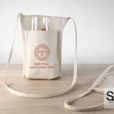 Poche porte-gobelet à bandoulière en coton naturel