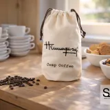 Pochon en coton naturel drill pour emballages de café, légumineuses, céréales et aliments