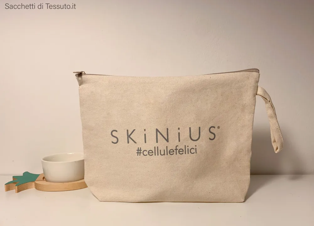 Pouch in certified natural organic cotton