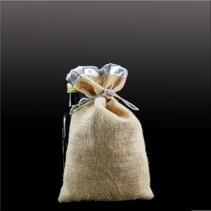 Silver jute bag for Christmas