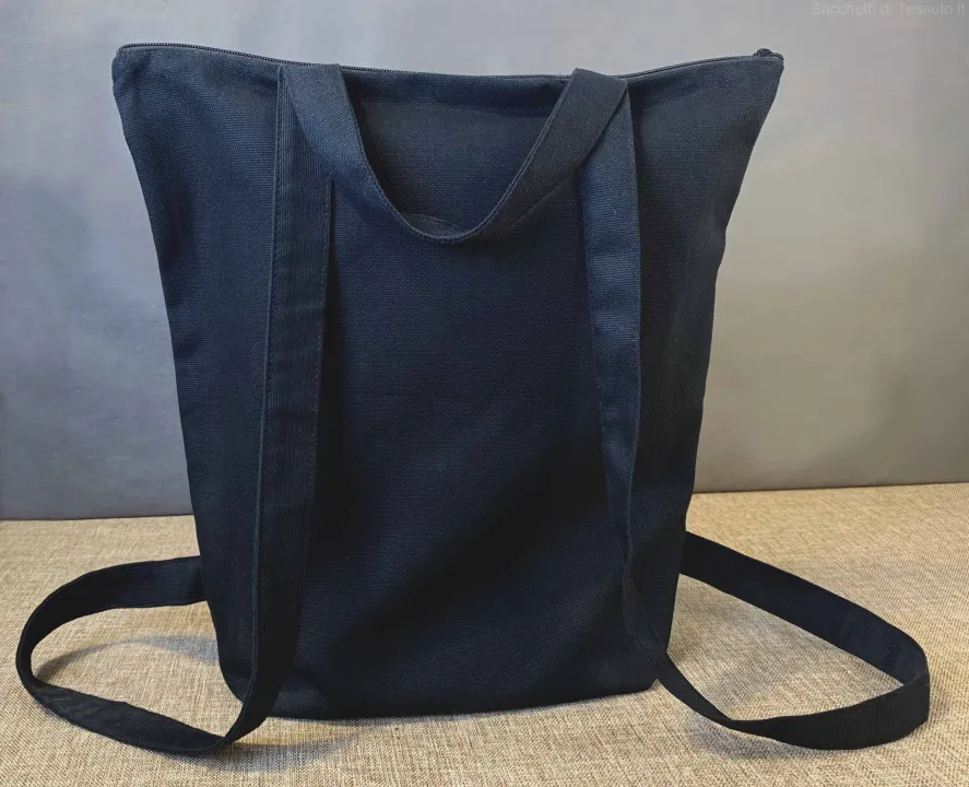 Sac à provisions en toile de coton avec fermeture éclair 2