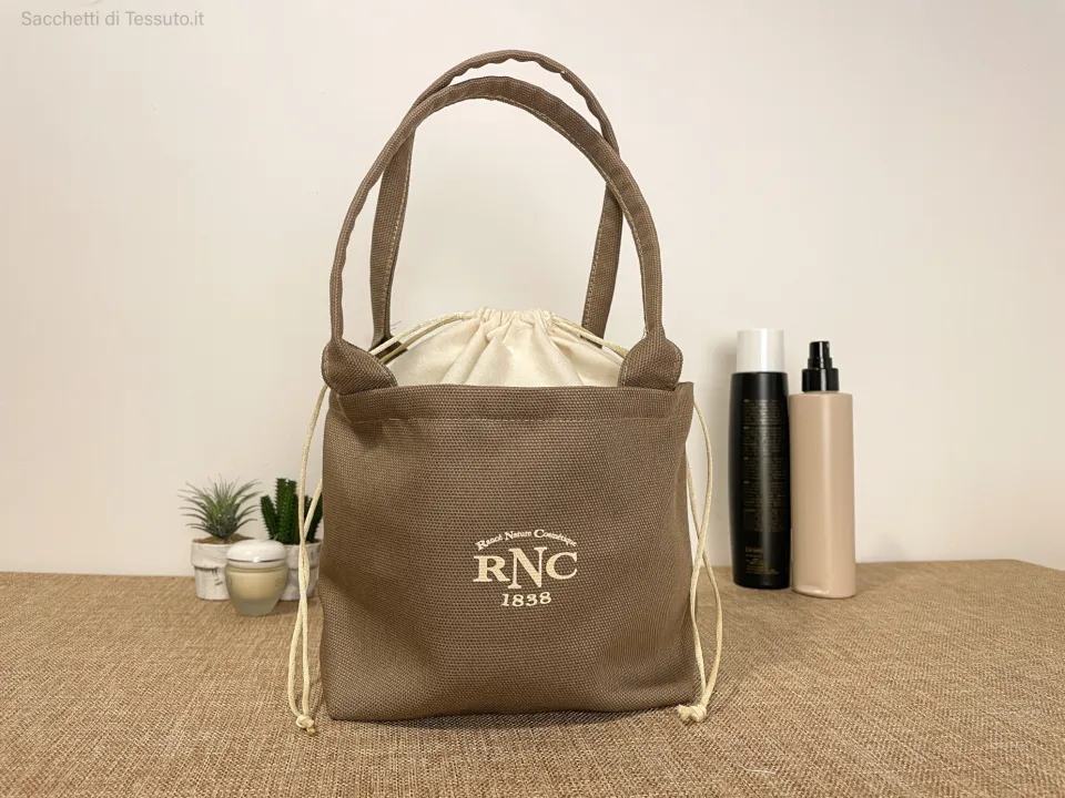 Canvas cotton bag and natural cotton with finished handles