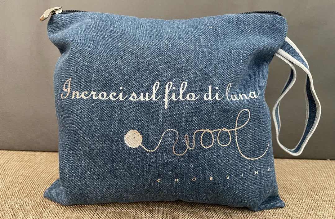 Denim fabric pouch