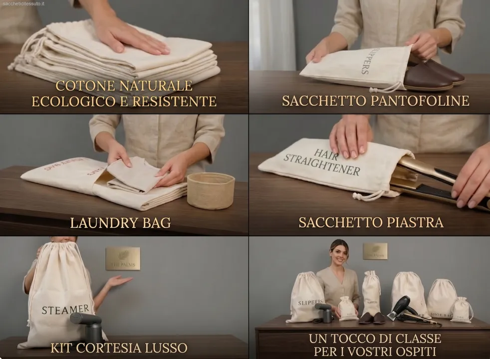 Sacchetti cotone per kit cortesia Hotel