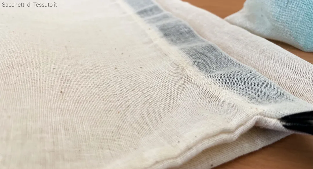 détail en coton de mousseline naturelle