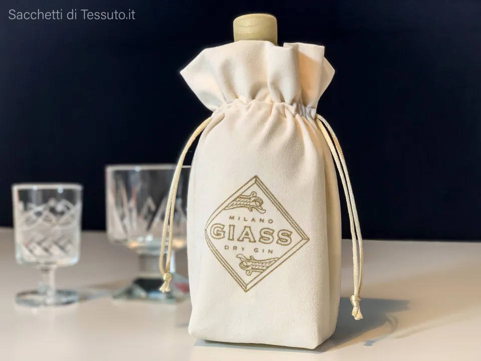 Porte-bouteilles en velours pour gin et liqueurs
