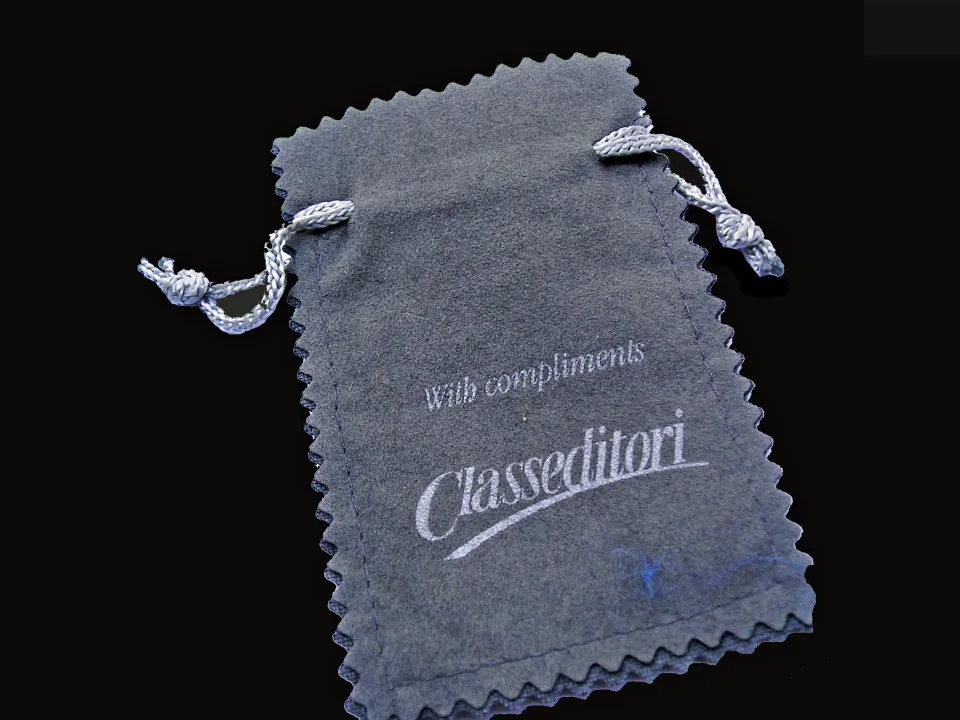 Sac en velours simil alcantara gris pour bijouterie et joaillerie